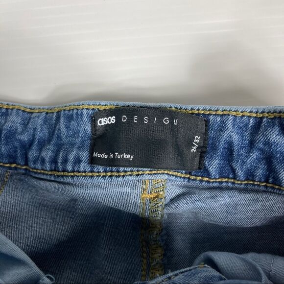 ASOS DESIGN Jeans High Rise 'Y2K' Stretch Flare Denim Midwash Blue 26/32 - Picture 5 of 11